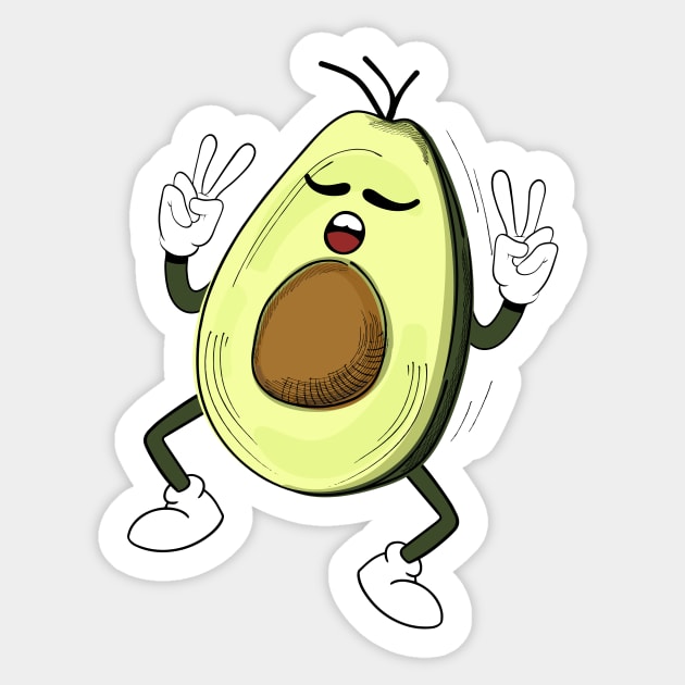 Dancing avocado Sticker by My Happy-Design